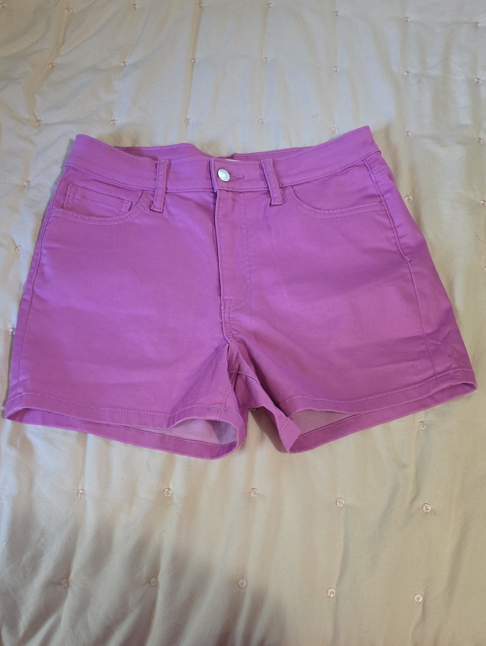 Zenana Outfitters Purple Mid-Rise Denim Shorts